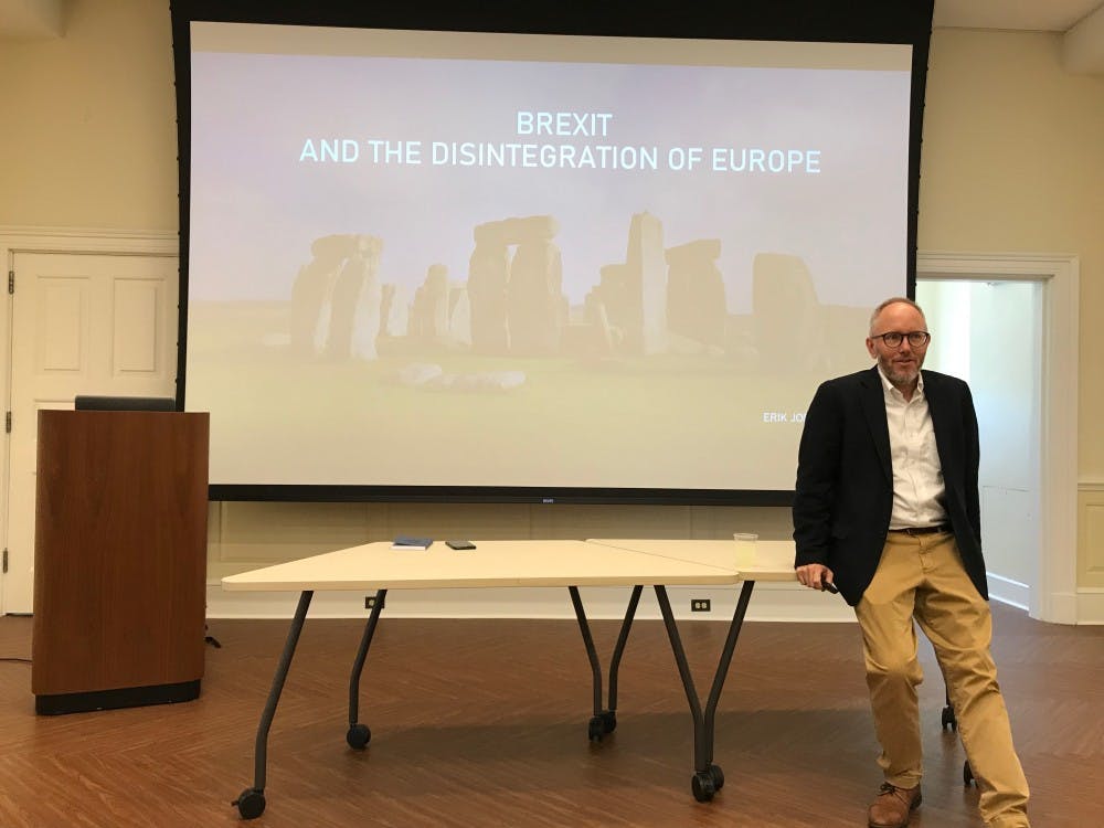 COURTESY OF JULIA CHOE
Professor Erik Jones described how Brexit will likely contribute to a damaged British economy.