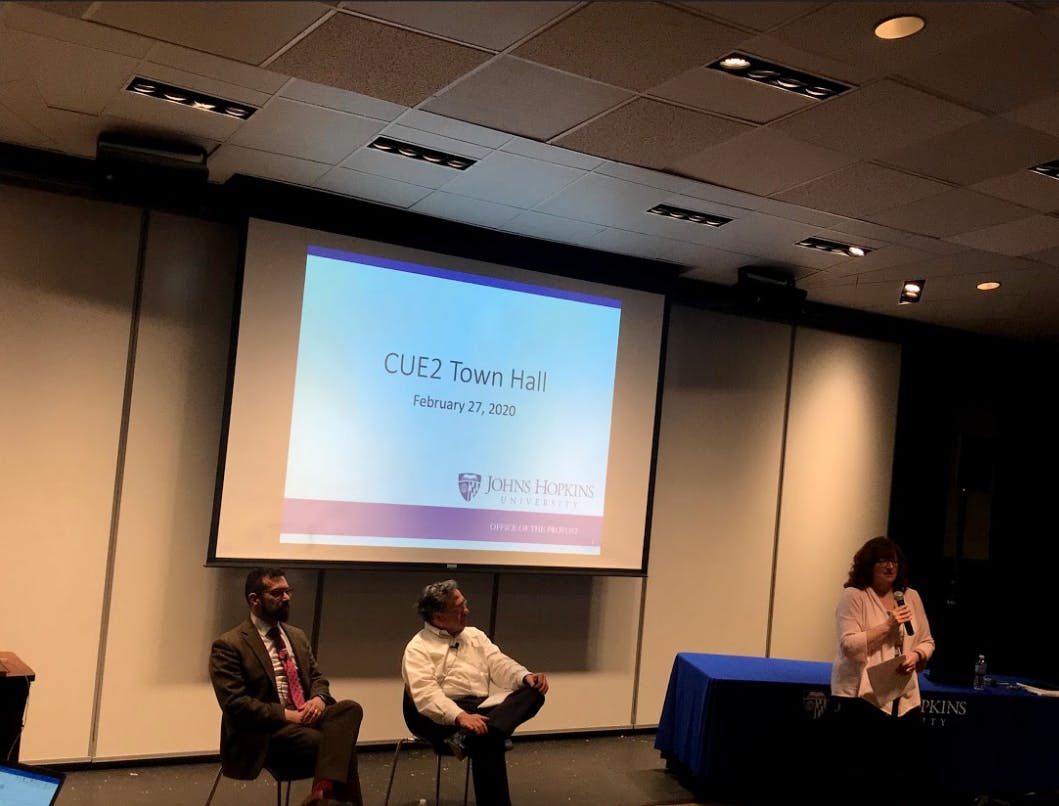 COURTESY OF MICHELLE LIMPE
CUE2 held its first town hall discussion on Thursday, Feb. 27 in Levering Hall.