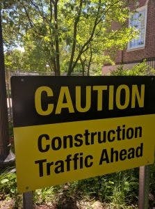  COURTESY OF WILL ANDERSON
 Caution signs have been placed around Keyser Quad.