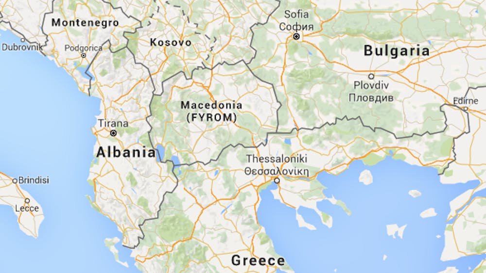 Google Maps
Macedonia is located in southeastern Europe near Bulgaria and Greece.