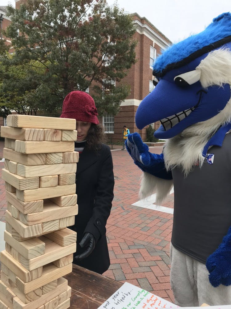 COURTESY OF AJ TSANG
Various groups set up activities on Levering Courtyard to help students destress.