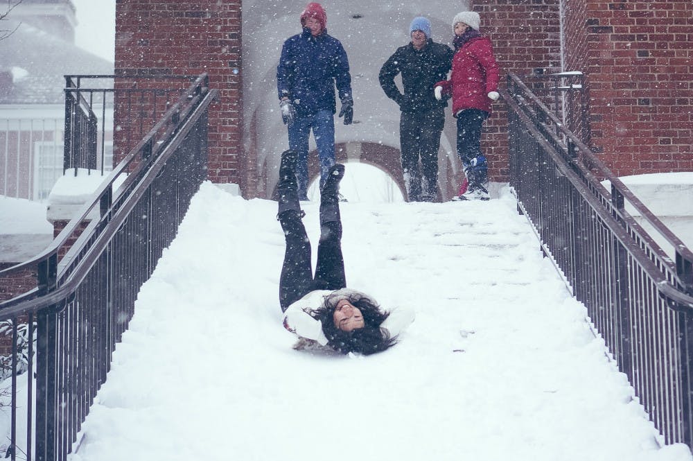 COURTESY OF THE JOHNS HOPKINS PHOTO GRAPHY FORUM
A member of the forum took pictures of Hopkins students in the snow.