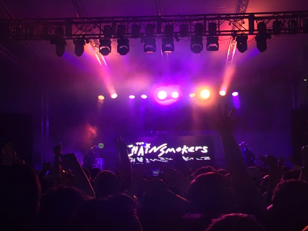 COURTESY OF ERIC CHEN/THE JOHNS HOPKINS PHOTOGRAPHY FORUM
The Chainsmokers, a DJ duo, performed on the practice field at the Spring Fair concert this year.