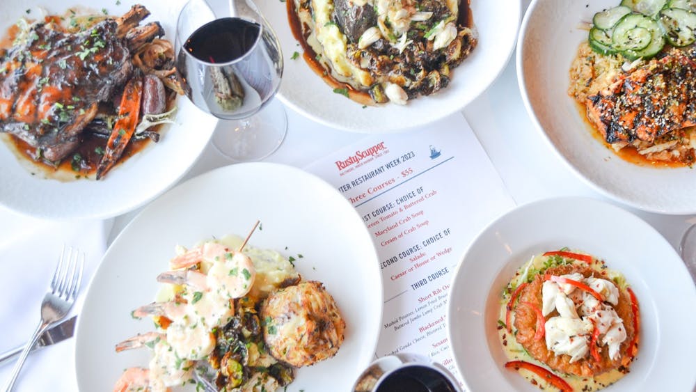 COURTESY OF RUSTY SCUPPER
Head to Rusty Scupper to savor Maryland’s authentic ocean offerings and immerse yourself in the nautically themed interior.