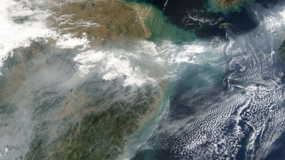PUBLIC DOMAIN
This Moderate Resolution Imaging Spectroradiometer image shows air pollution over East China.