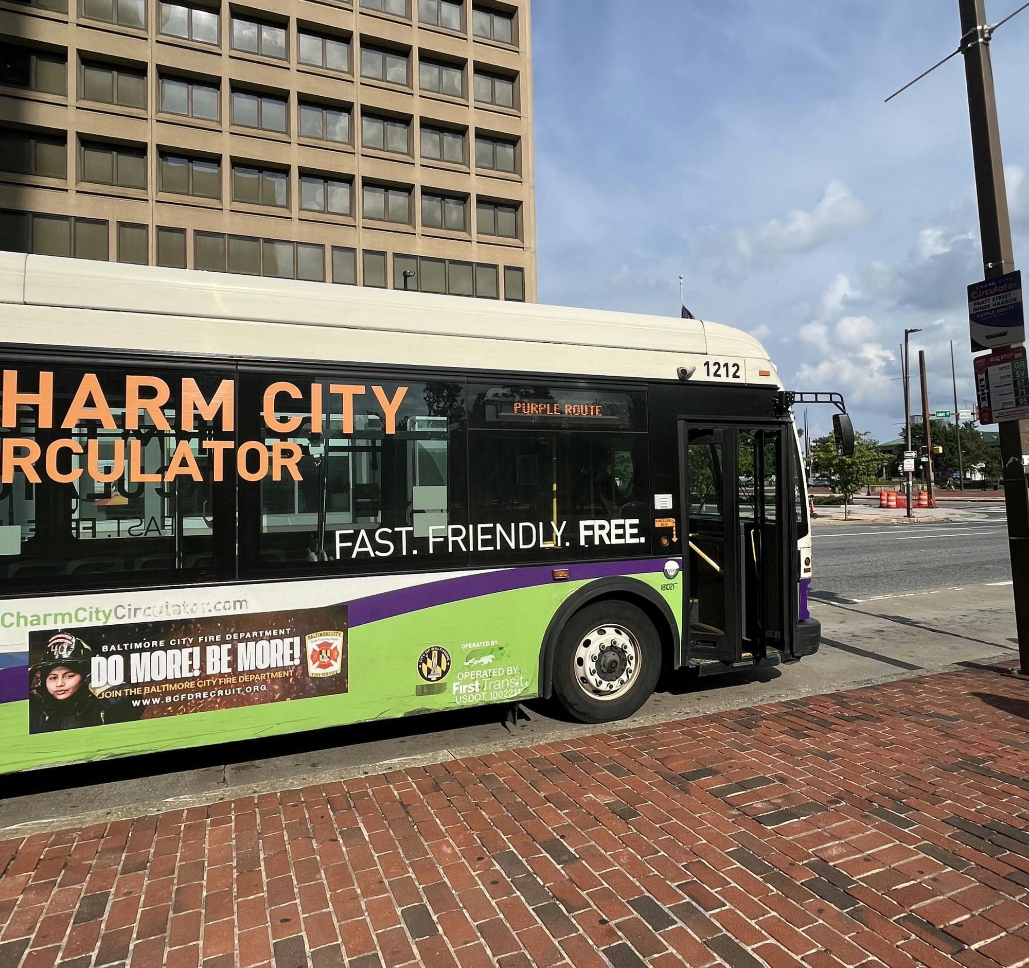 COURTESY OF AMY XU
The Charm City Circulator’s Purple Route offers free, easy transit in downtown Baltimore.