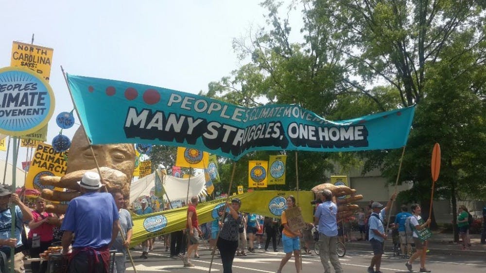 COURTESY OF ANNA GORDON. Thousands protested the Trump Administration’s climate policies.