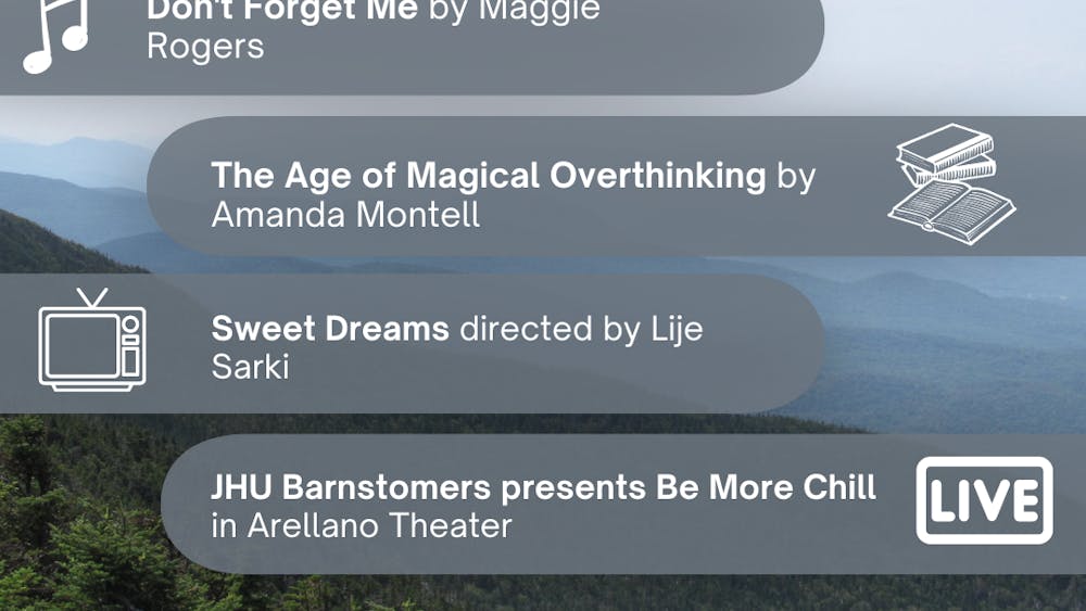 ARUSA MALIK / DESIGN AND LAYOUT EDITOR
This week’s picks include Sweet Dreams by Lije Sarki, The Age of Magical Overthinking by Amanda Montell, Maggie Rogers’ newest studio album, Don’t Forget Me and a JHU Barnstormer’s production of Be More Chill in Arellano Theater.&nbsp;