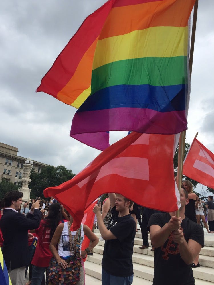 COURTESY OF EMILY HERMAN
The LGBTQ community crowded the steps of the Supreme Court to celebrate the end of bans on same-sex marriage.