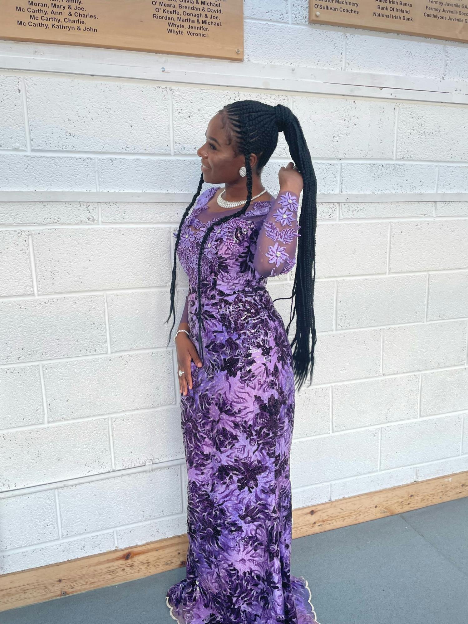 COURTESY OF MARYAM AMOSU
Amosu posing outside of her uncle's birthday venue in Ireland.