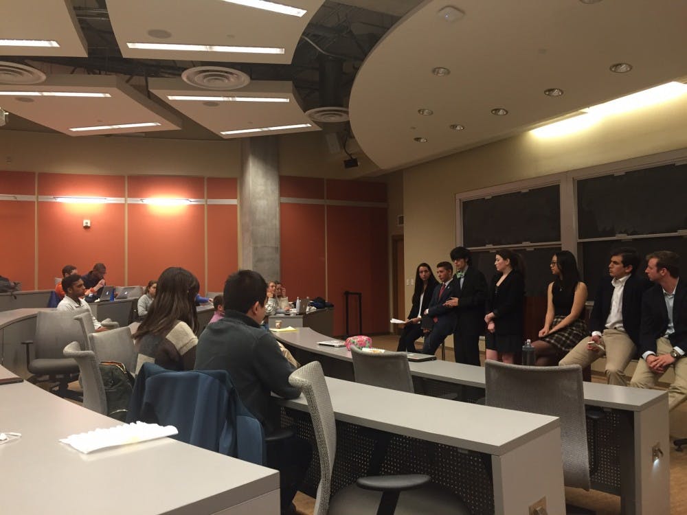 COURTESY of  LILLY BARANY
SGA Executive Board candidates address BSU concerns about diversity on campus in a post debate Q&A.