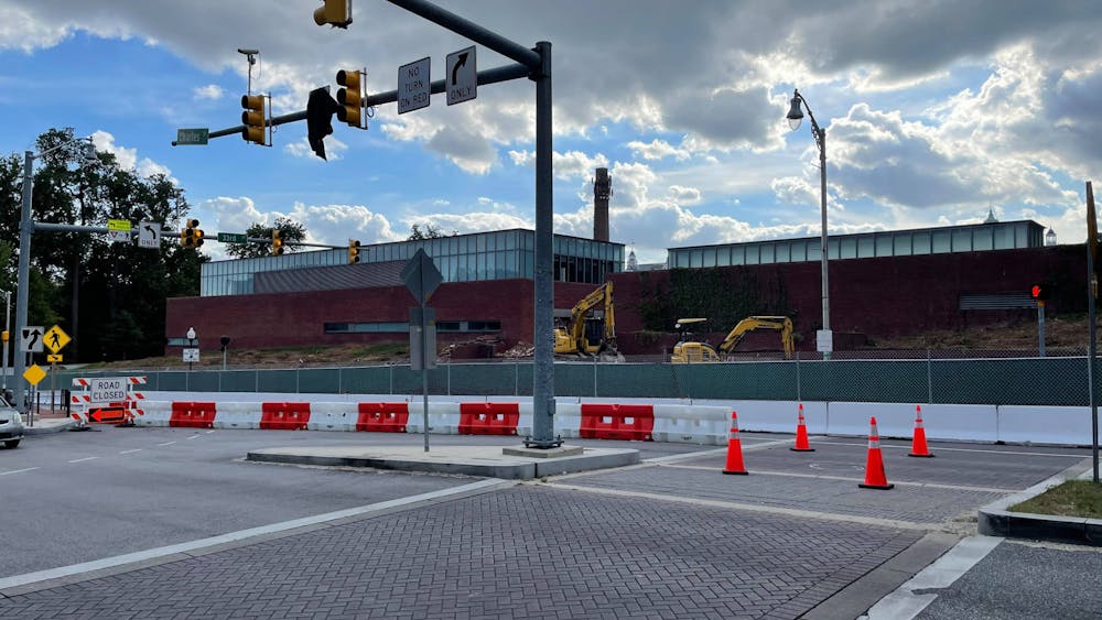 COURTESY OF ISHAN KALBURGE
With construction of the new student center underway, students can no longer access campus through the Mattin Center.&nbsp;