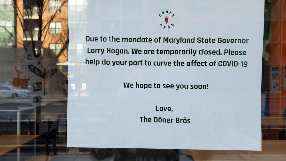 COURTESY OF JESSE WU
Restaurants across Maryland have been forced to shut down due to the current COVID-19 pandemic.