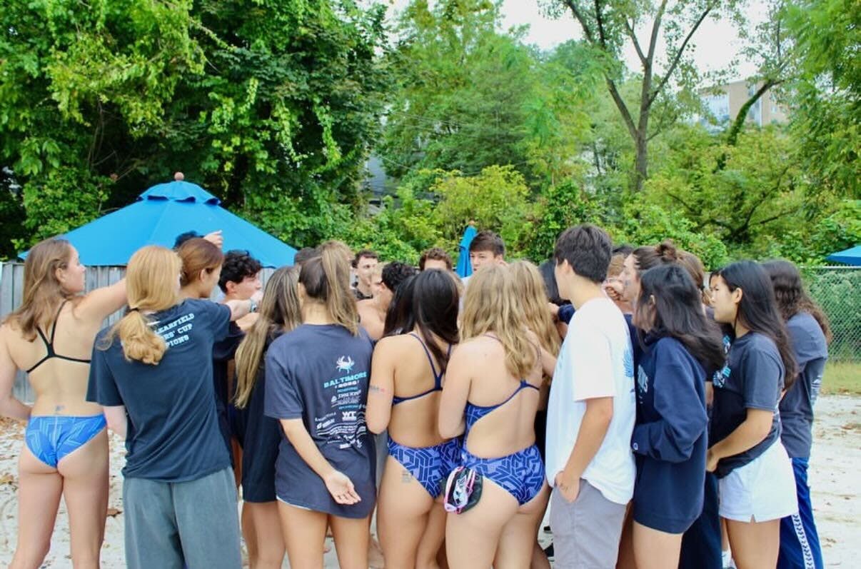 COURTESY OF MIKAYLIE DEPALMA
The Hopkins swim team relayed for a cause at the Swim Across America annual Baltimore fundraising event.