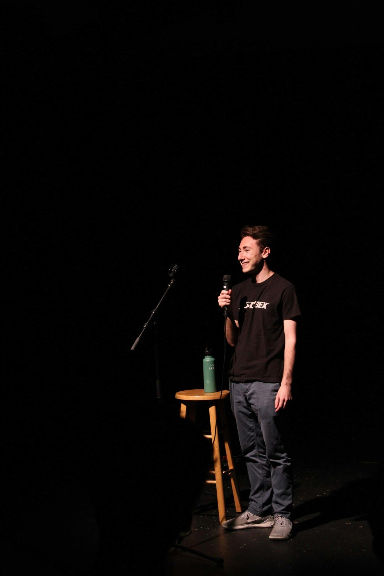 COURTESY OF DYLAN KWANG 
Hopkins Stand-up Comedy Club secretary and chief strategist Harry Kuperstein starred in the quadrennial Leap Year show. 