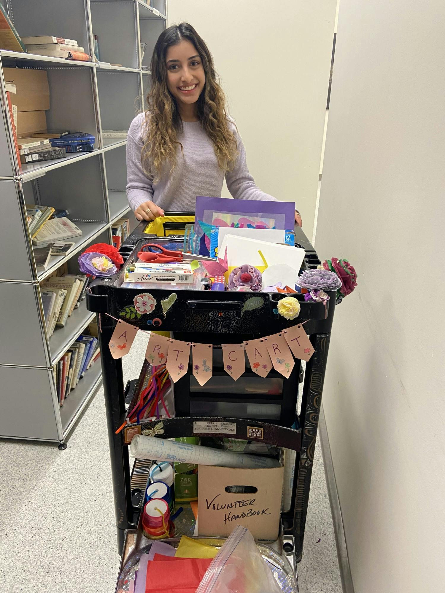 COURTESY OF KAYLEE ZOU
Nita Nair has been volunteering with the Art Cart since freshman year.&nbsp;