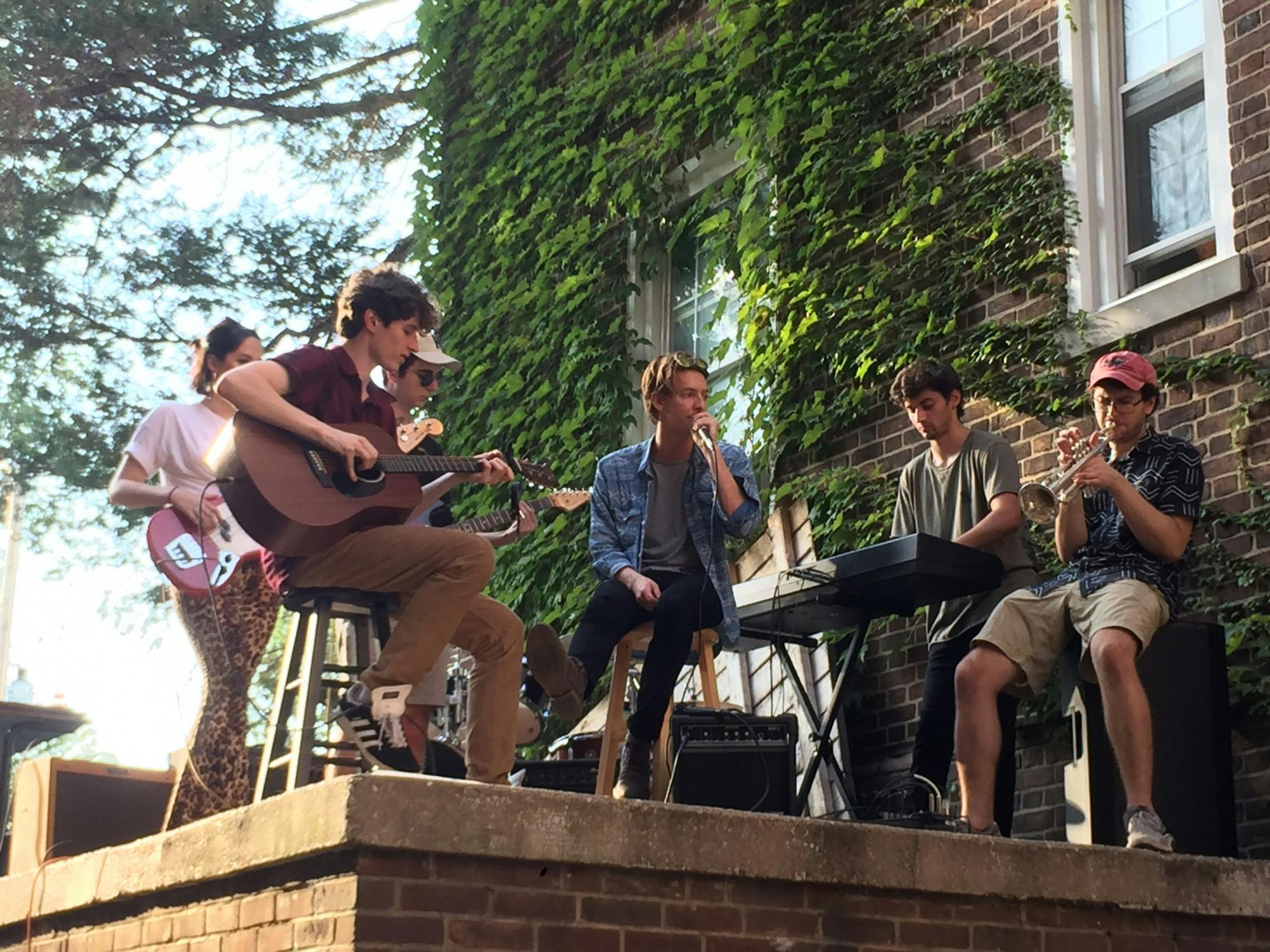 COURTESY OF JUSTIN SECH
Some members of Captain Shmule play outside in September 2019.