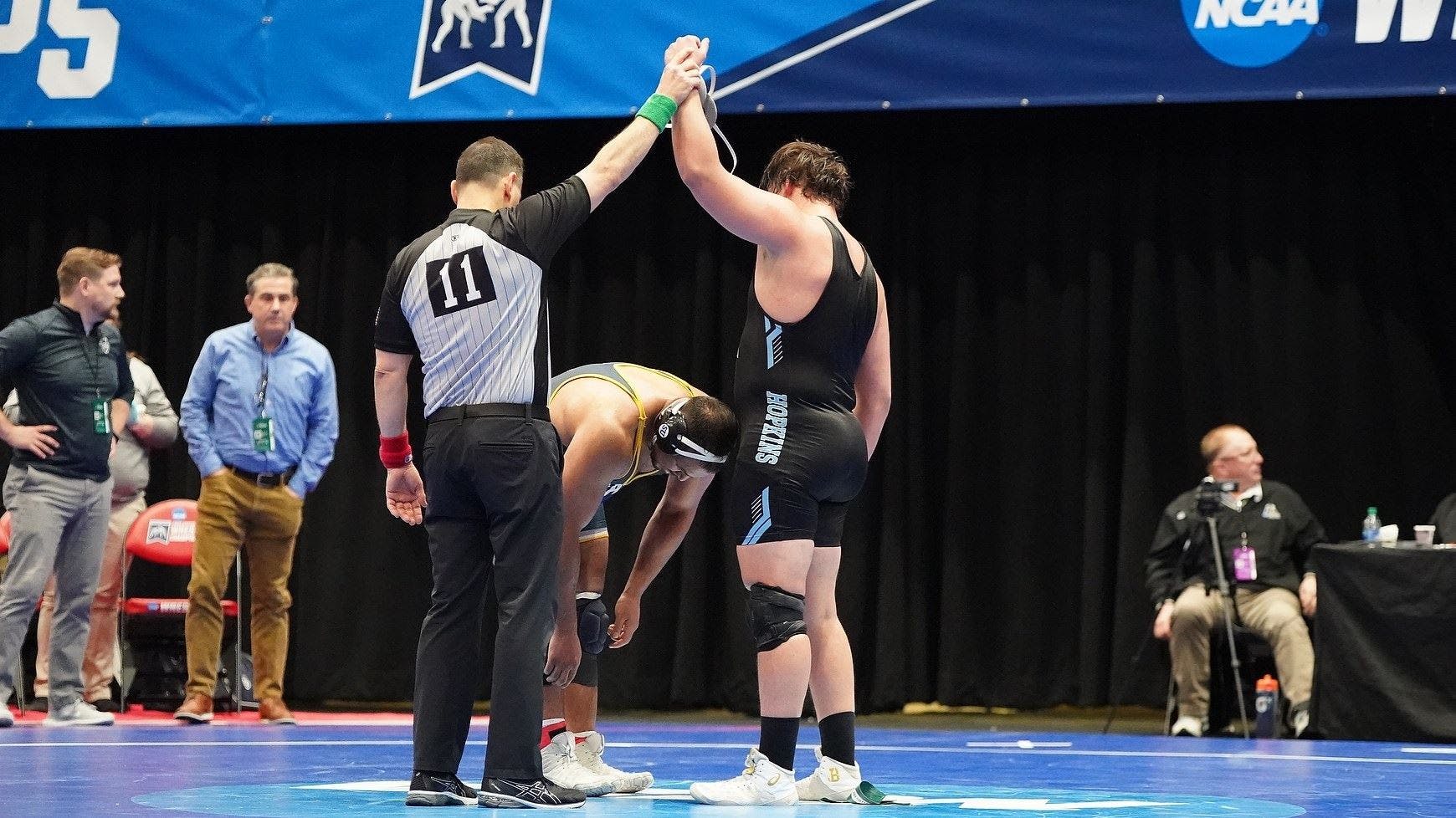 COURTESY OF HOPKINSSPORTS.COM
Senior Hank Behaeghel is just the ninth wrestler in program history to make All-American status.