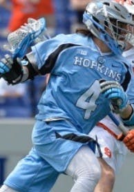 hopkinssports.com
Senior attack Ryan Brown led the way with six goals for the Jays.