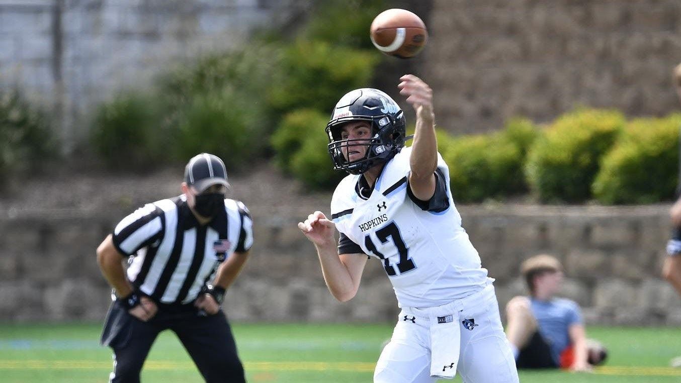 COURTESY OF HOPKINSSPORTS.COM
Junior quarterback Ryan Stevens threw for 483 yards and five touchdowns in the Hopkins win.