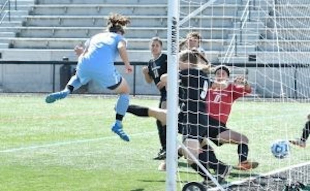  Hopkinssports.com This past weekend, the Hopkins women’s soccer team picked up a decisive 2-0 victory against a tough Haverford team.