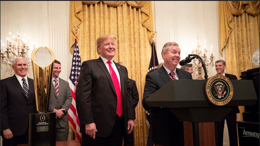 THE WHITE HOUSE/PUBLIC DOMAIN
Shua mentions Senator Graham’s dramatic turnaround towards President Trump as a sign to leave the GOP.