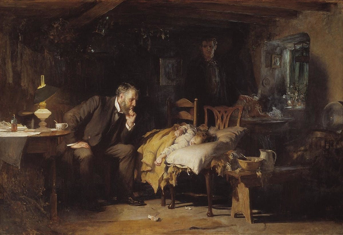 PUBLIC DOMAIN&nbsp;
Artwork, such Luke Fildes’s The Doctor, can remind students of the non-academic side of medicine.