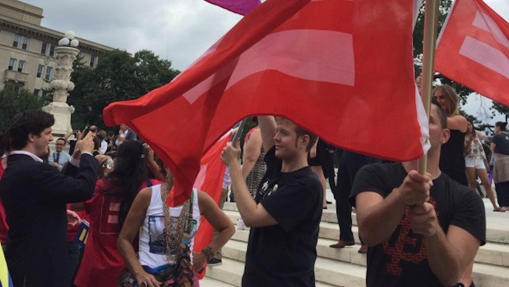 COURTESY OF EMILY HERMAN
The LGBTQ community crowded the steps of the Supreme Court to celebrate the end of bans on same-sex marriage.