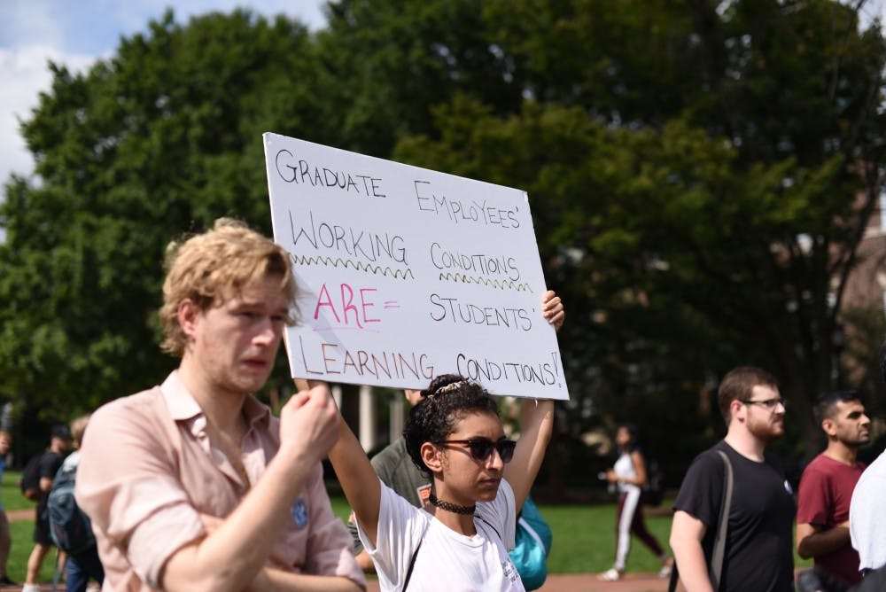 COURtESY OF STEPHANIE LEE
Graduate students call on the University to treat them as employees.