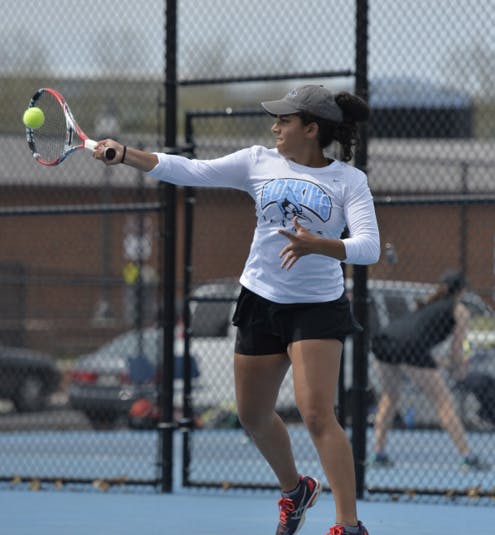 Hopikinssports.com
Kankanala fights hard in a matchup against No. 11 Carnegie Mellon.