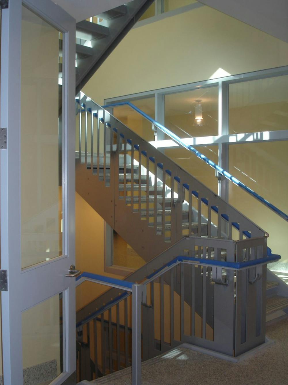 The number of stairways has been reduced from 8 to 3. Elevators will ensure handicapped accessibility.