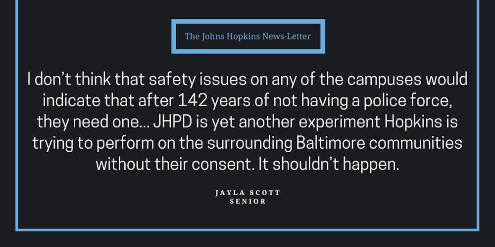 Students respond to VP of Public Safety Branville Bard’s recent progress update on the JHPD.&nbsp;