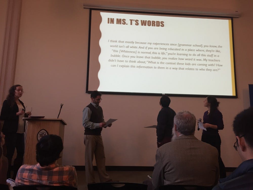 COURTESY OF SIRI TUMMALA
Berchini offered advice to educators on how to teach about racism. 