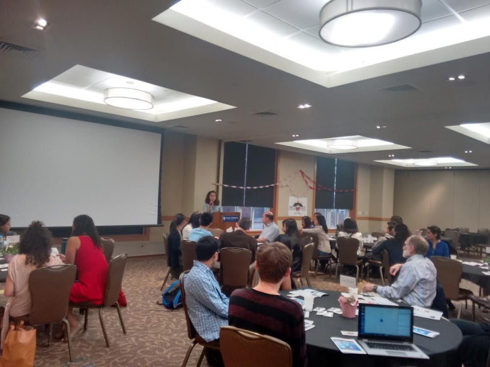 Courtesy of Peter Ji
Students gathered in Charles Commons for the first annual MEDTalks.