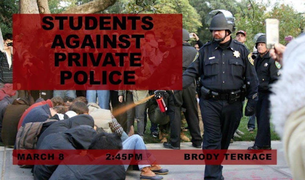 Courtesy of Louis Macabitas
This image from UC Davis shows the potential dangers of a private force.