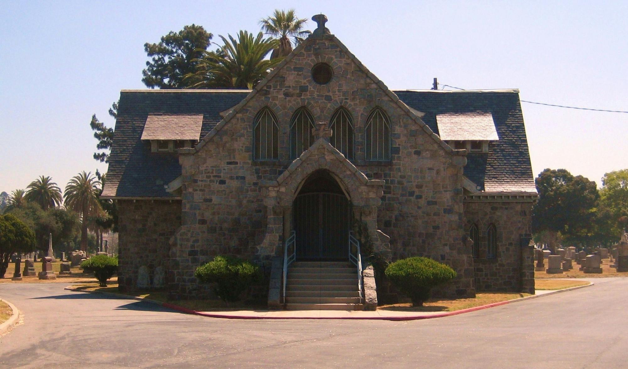 TONY HOFFARTH / CC BY-NC-ND 2.0
This Los Angeles cemetery was featured in A Nightmare On Elm Street, which The Charles Theatre will screen outdoors this Saturday.