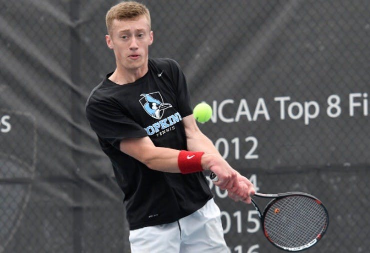 HOPKINSSPORTS.COM
Junior Colin Muraika and freshman Alex Matisse advanced to Invitational finals.