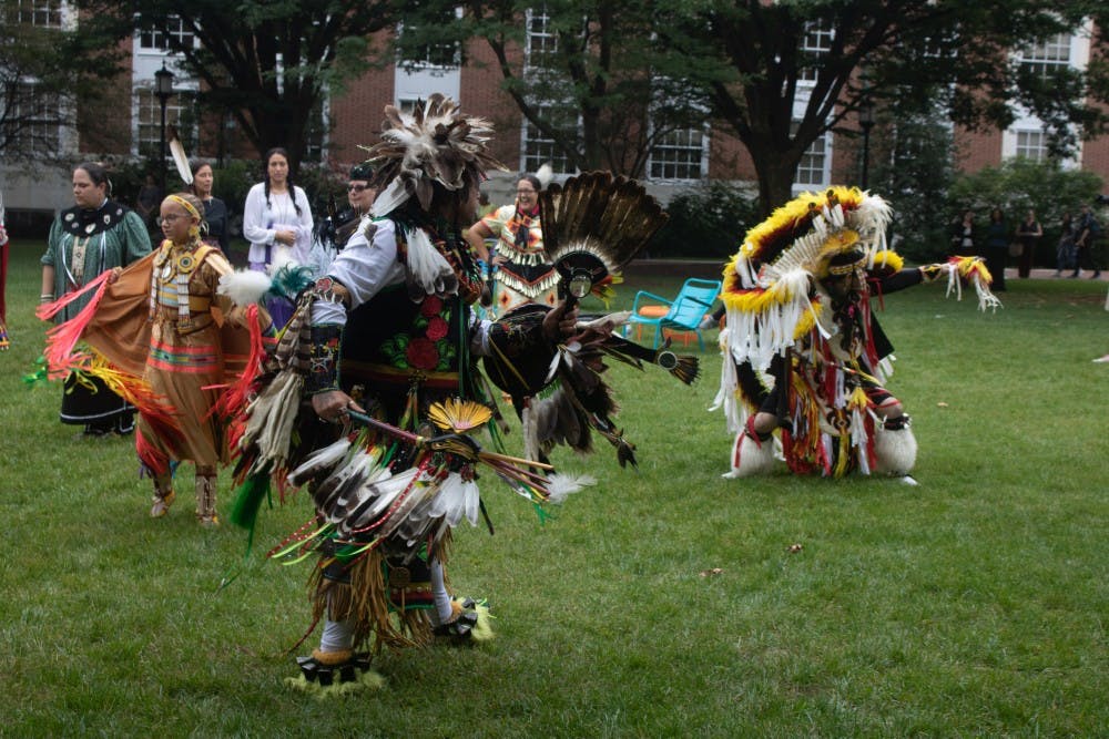 Indigenous Students at Hopkins (ISH) helped to organize a Pow-Wow  on the Gilman Quad.