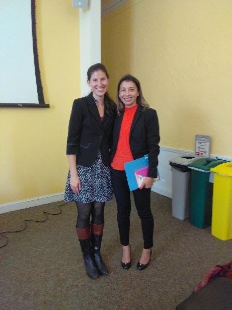 COURTESY OF DIANA HLA
Richlin, left, researches trends in the religious identities of Brazilian migrants.