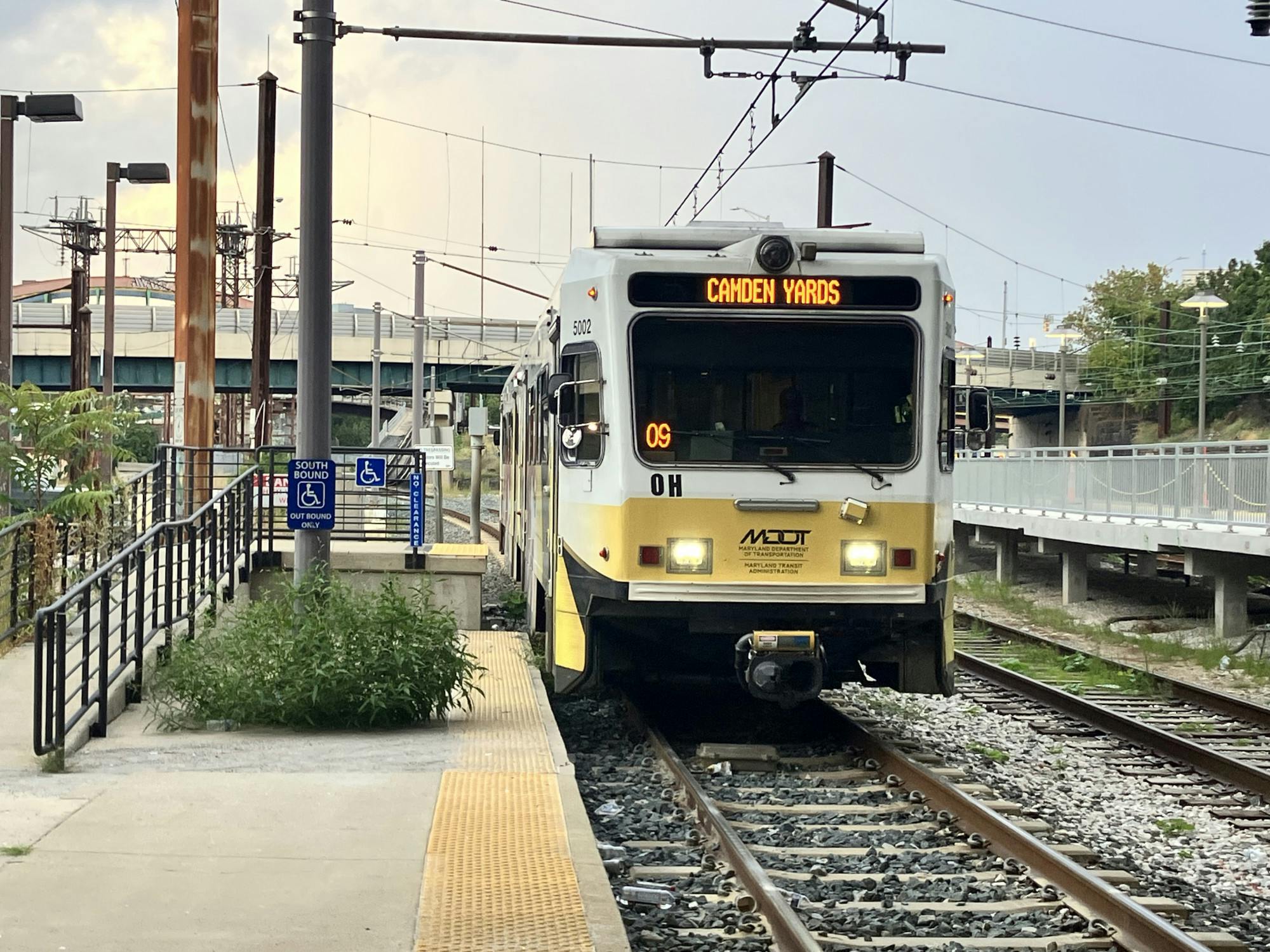 COURTESY OF HENRY SERRINGER
A Camden Yards-bound light rail train departing from Penn Station.
