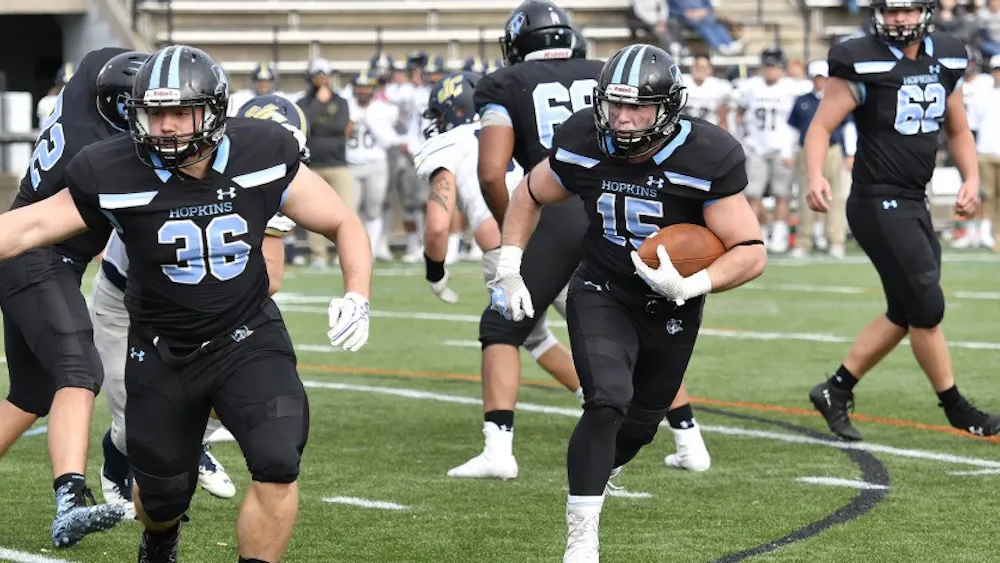 hopkinssports.com
The Blue Jays racked up 627 offensive yards against Juniata on Saturday.