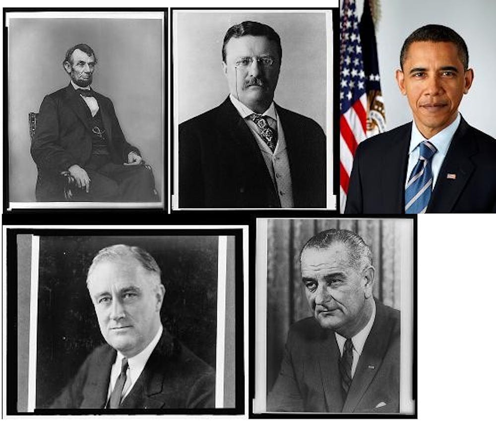 Courtesy of whitehouse.gov (Obama) and memory.loc.gov. All five of these presidents brought change. 