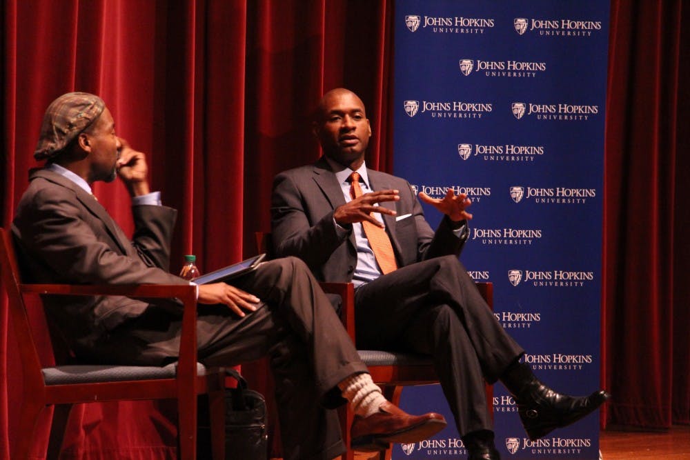  LEON SANTHAKUMAR/Photography Editor
Blow and Spence spoke in Shriver Hal about racial inequality.