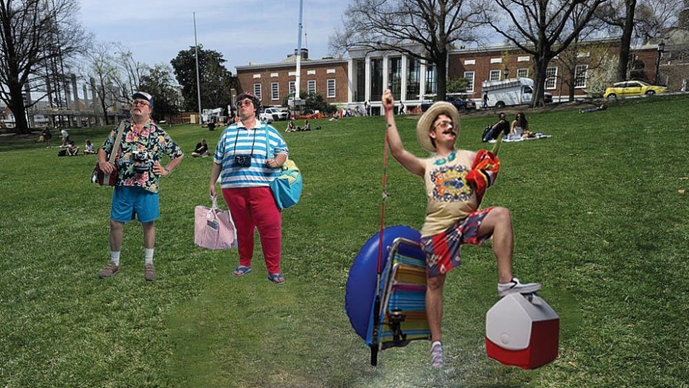  PHOTOGRAPHY EDITOR EXTRAORDINAIRE
Groups of confused and disappointed tourists have been spotted in neon bathing suits around campus searching for the beach.