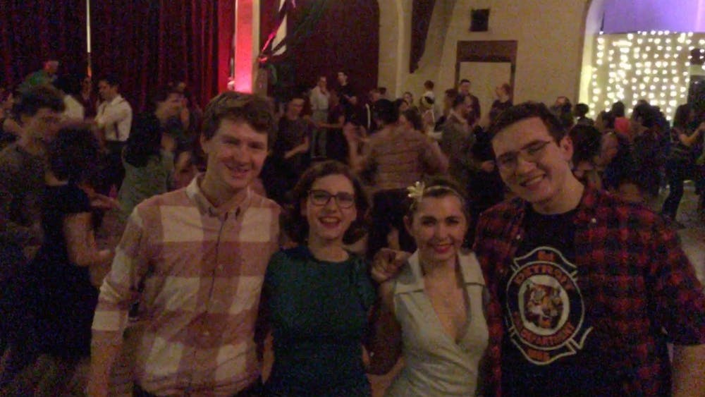 COURTESY OF EMMA SHANNON
Shannon and friends enjoying a night of swing dancing at Mobtown.