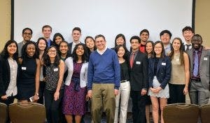  Courtesy of Sandra hong
Members of the Public Health Student Forum staff pose with keynote speaker, Dr. Joshua Sharfstein.