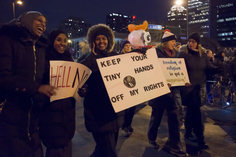 fibonacci blue/cc by 2.0
Protesters rallied against the immigration ban, a dangerous precedent for adoptees.