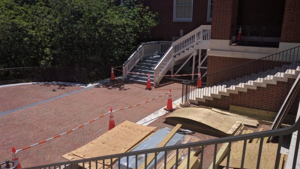  COURTESY OF WILL ANDERSON Construction on the Breezeway and Krieger Hall has begun.