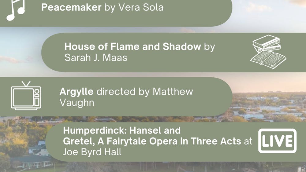 ARUSA MALIK / DESIGN AND LAYOUT EDITOR
This week’s picks include espionage film Argylle, a new fantasy novel by Sarah J. Maas, the second album from indie folk artist Vera Sola and an opera at the Peabody Institute based on the story of Hansel and Gretel.