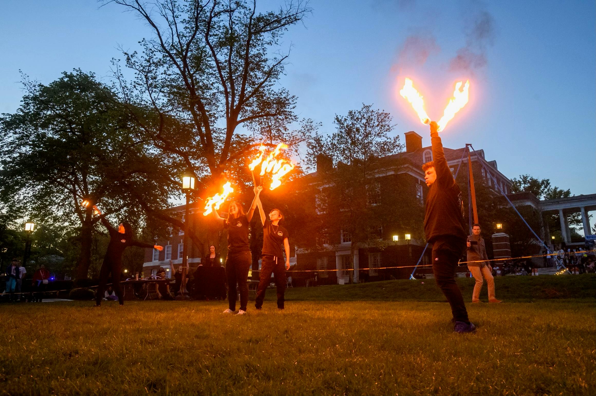 COURTESY OF WILL KIRK
The Entertainers work to create a collaborate, supportive and safe environment to practice and perform fire spinning.&nbsp;